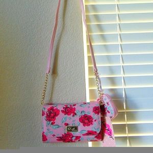 Betsy Johnson Pink Rose Shoulder Strap Purse NWT